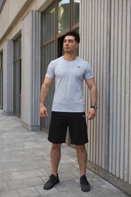 Комплект чоловічий Puma: футболка сіра + шорти чорні (9861453062)