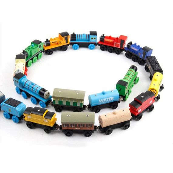 Деревянный синий вагон Томас Thomas line на магнитах из мультфильма Томас и его друзья | Зображення 5