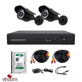 Комплект AHD видеонаблюдения CoVi Security AHD-2W KIT  HDD500