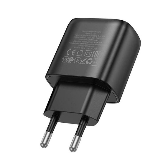 СЗУ 110-240V HOCO C140A 1xUSB, 18W, Black, Blister | Зображення 2
