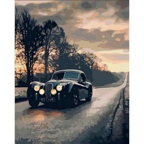 Алмазная мозаика "Ретро дорога" HEG86033, 30х40 см