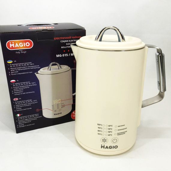 Электрочайник бытовой с индикатором работы Magio MG-516 1.5 л 1500 Вт, Красивый чайник кухонный LT-46 | Зображення 4