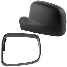 VW Caddy III (від 2004-) лівий корпус + рамка зовнішнього дзеркала чорна, Кадді 3