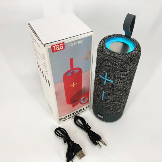 Портативна Bluetooth колонка TG619C FM-радіо USB/TF з ремінцем. UB-457 Колір: сірий | Зображення 2