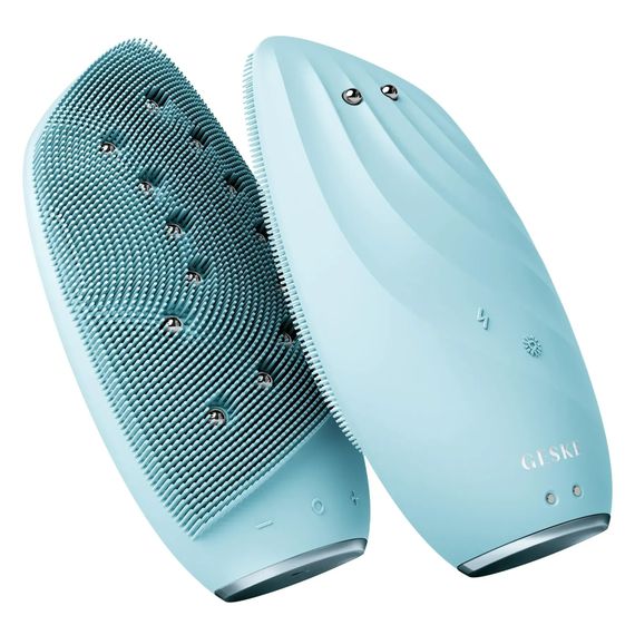Очищувальна щітка для обличчя GESKE Sonic Thermo Facial Brush&Face-Lifter 8в1 white, Бірюзовий | Зображення 5