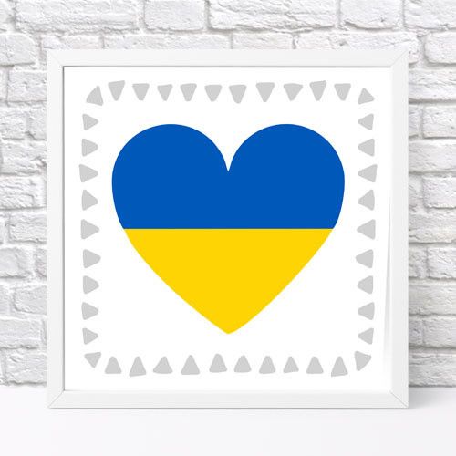 Постер у рамці Сердце Украины 30x30 см (WKMT_22U006_WH)