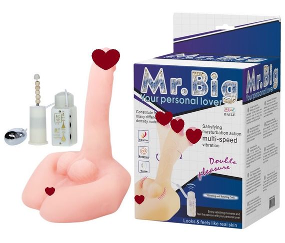 Универсальный мастурбатор вибратор с функцией ротации и вагина Mr. BIG Rotation & Vibration, BW-008016 Sex Aura