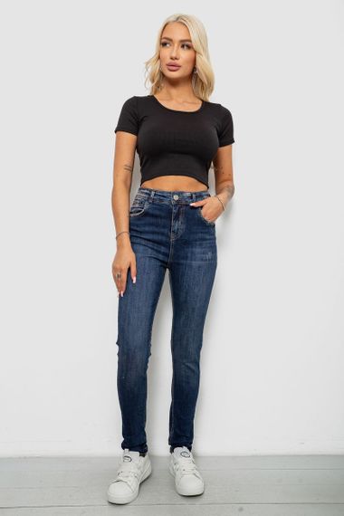 Джинси жіночі однотонні Skinny, колір синій, 244R11989 | Зображення 1