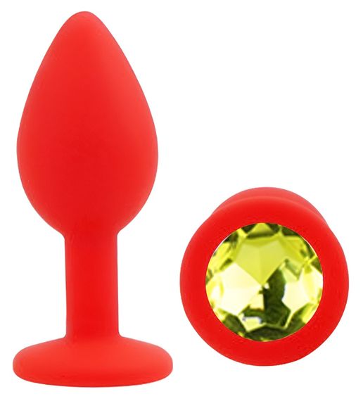 Силіконова анальна пробка EGZO - Silicone Red Round Plug Lime, size S Sex Aura | Зображення 1