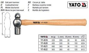 Молоток рихтовочний m=450г l=335мм YATO-4520