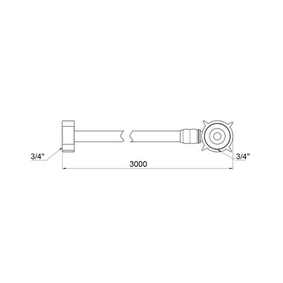Шланг заливний для пральної машини Kroner KRM 3/4" ВВ 300 см | Зображення 1