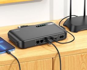 PowerBank для роутера UPS HOCO DB62 20000 mah DC 5V 9V 12V Повербанк чорний