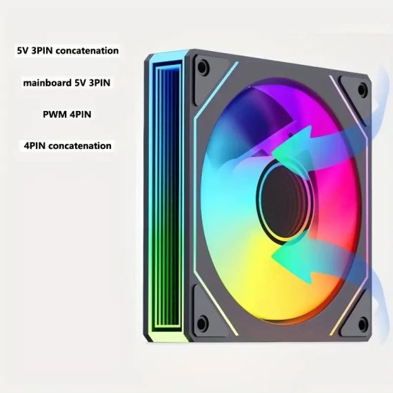 Вентилятор 12 см ARGB з ефектом нескінченного дзеркала -Тихе охолодження для ПК