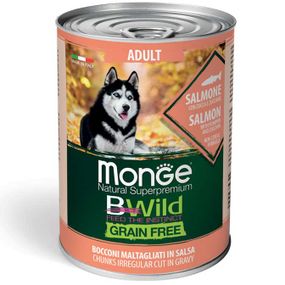 Корм Monge BWild Grain Free All Breeds Adult Salmone влажный с лососем для собак всех пород 400 гр