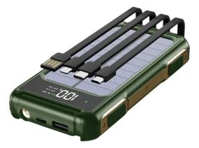 Павербанк високої ємності 30000mAh на сонячній батареї Solar Power Bank 4 в 1