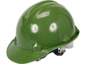 Каска для захисту голови VOREL зелена з матеріалу HDPE VR-74176