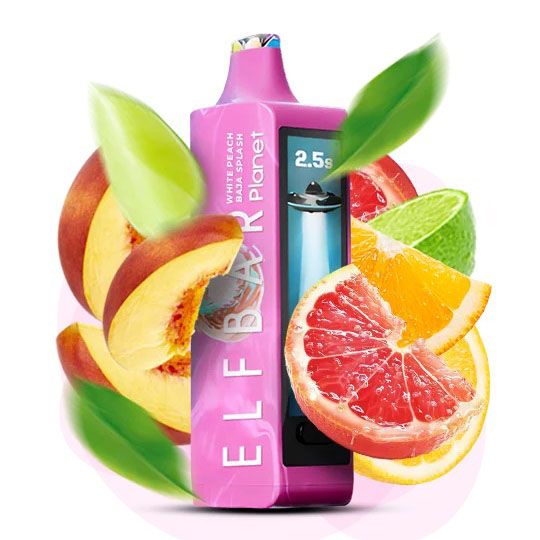 ELF BAR Planet 25000. Білий Персик Баха (White Peach Baja Splash)