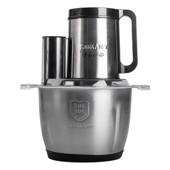 Чоппер измельчитель 600 Вт 6 лезвий с чашей на 2,5 литра мясорубка Sokany SK-06035 | Зображення 2