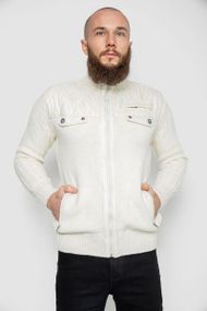 Кофта чоловіча на блискавці  -уцінка, колір молочний, 214R50595-U-1