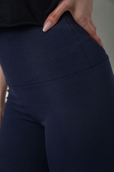 Лосини жіночі в рубчик, колір темно-синій, 241R101 | Зображення 4