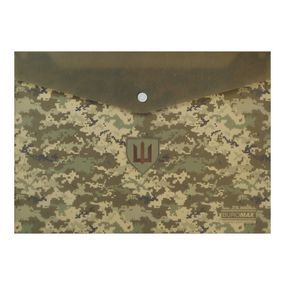 Папка-конверт А4 на кнопці MILITARY зелена BM.3943-04 BUROMAX матовий непрозорий пластик (4823126805603)