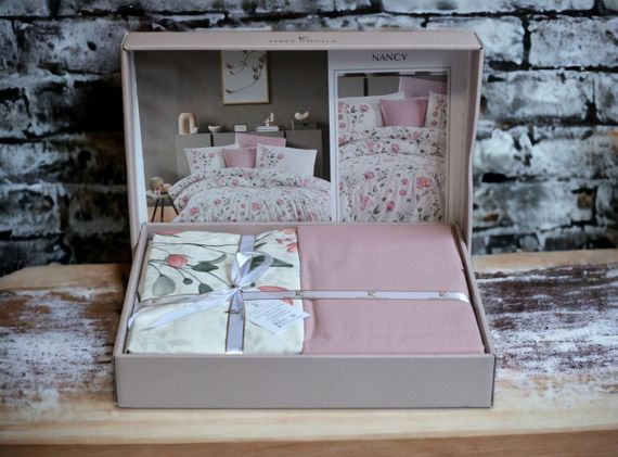 Постельное белье First Choice Ranforce 160 х 220 см семейный Nancy Powder | Зображення 1