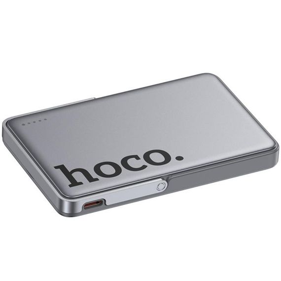 Портативний ЗП Power Bank Hoco Q36 Sunlight magnetic suction+holder PD20W з БЗП 5000 mAh Metal grey | Зображення 2