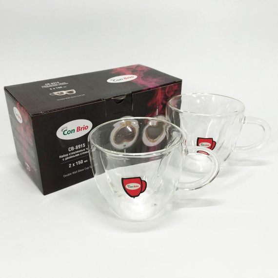 Стеклянная чашка с двойными стенками, Стеклянные чашки для напитков с двойными стенками WQ-91 | Зображення 3