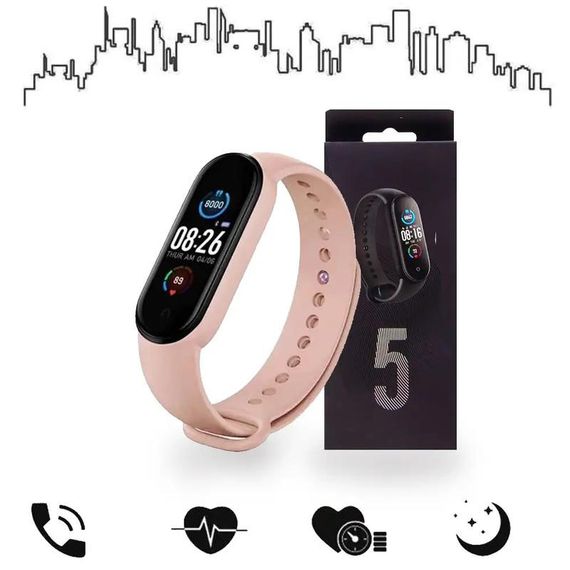 Смарт браслет M5 Smart Bracelet Фітнес трекер Watch Bluetooth. Колір рожевий | Зображення 9