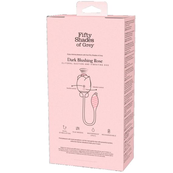 Стимулятор клітора з ефектом всмоктування та вібруючим яйцем Fifty Shades of Grey у вигляді троянди, чорний sexstyle | Зображення 2