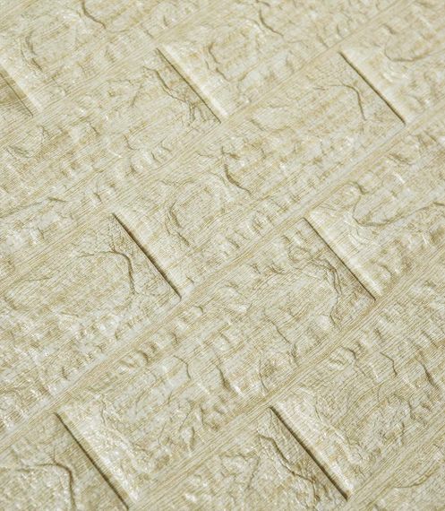 Самоклеюча декоративна 3D панель бежева смужка Loft Expert 700x770x5 мм | Зображення 1