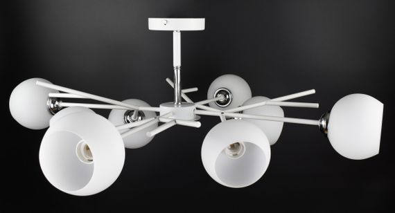 Люстра стельова на 8 лампочок 27079 Білий 34х85х85 см. | Зображення 3