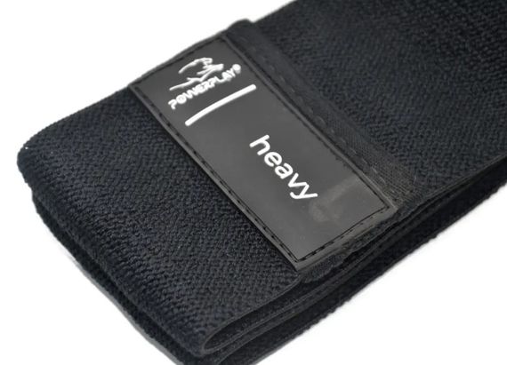 Тканева гумка для фітнесу та спорту PowerPlay 4111 Hip Band L Light Чорна (d_84cm) (PP_4111_Black_L) | Зображення 5