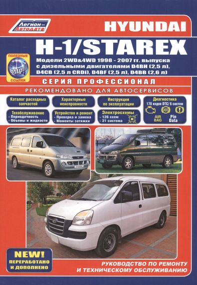Hyundai H-1, Starex. Руководство по ремонту и эксплуатации. Книга