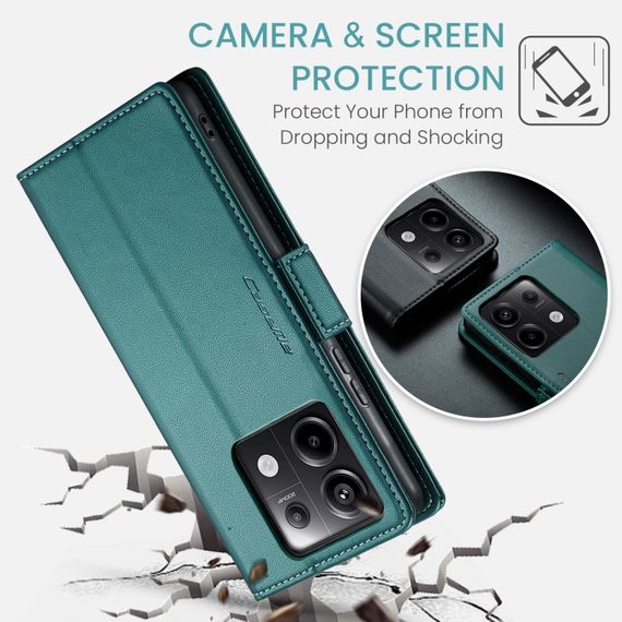 Шкіряний чохол-книжка Retro Case для Xiaomi Redmi Note 13 Pro 5G / Poco X6 колір Зелений | Зображення 6