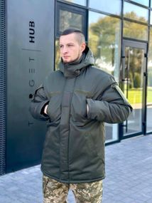 Теплий Зимовий Бушлат B&L олива БАТАЛИ
