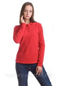 Футболка жіноча ПОЛО з довгим рукавом -  тканина - лакоста