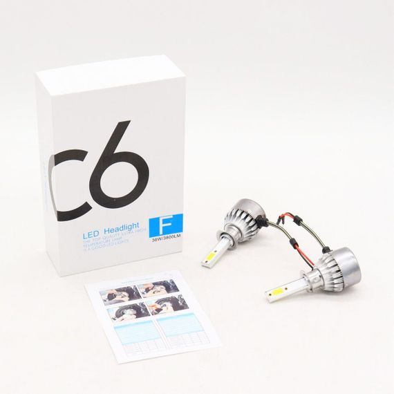 Комплект автомобильных LED ламп C6 H1 2шт, 36W / Светодиодные автолампы для фар | Зображення 9