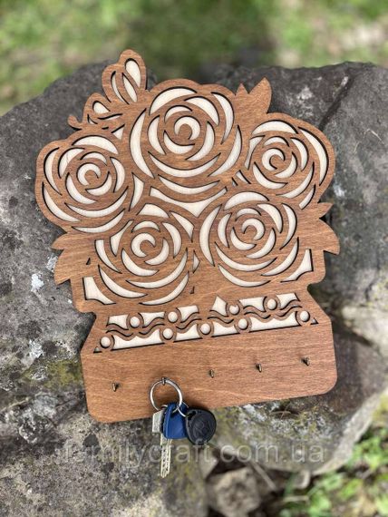 Настенная ключница из дерева Деревянный органайзер для ключей Держатель для хранения Персонализация | Зображення 6