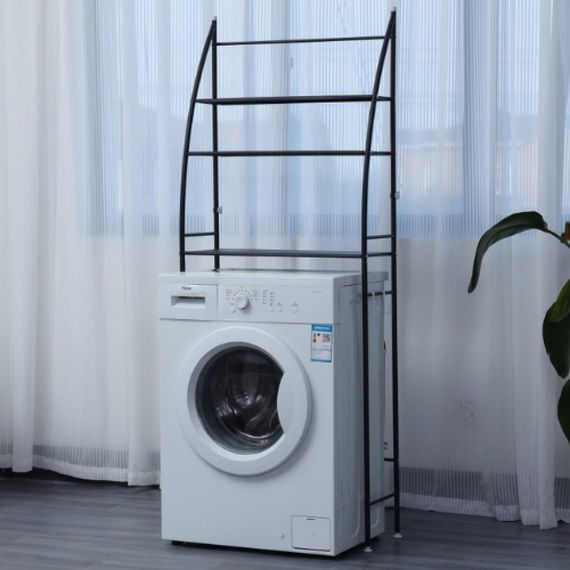 Стелаж над пральною машиною підлоговий Bonro Бонро B11 чорний (42400256)