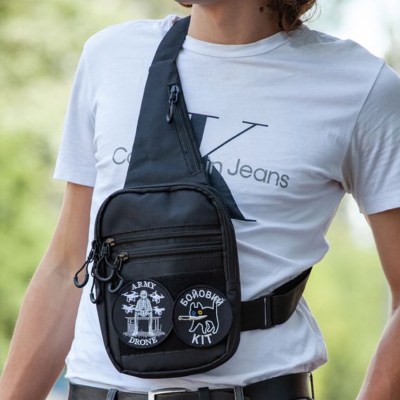 Тактична чоловіча сумка з кобурою Cordura 1000D – 6 кишень, чорна | Зображення 5