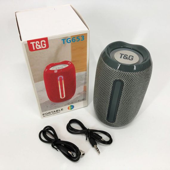 Портативна Bluetooth-колонка TG653 USB з ремінцем. YS-239 Колір: сірий | Зображення 2