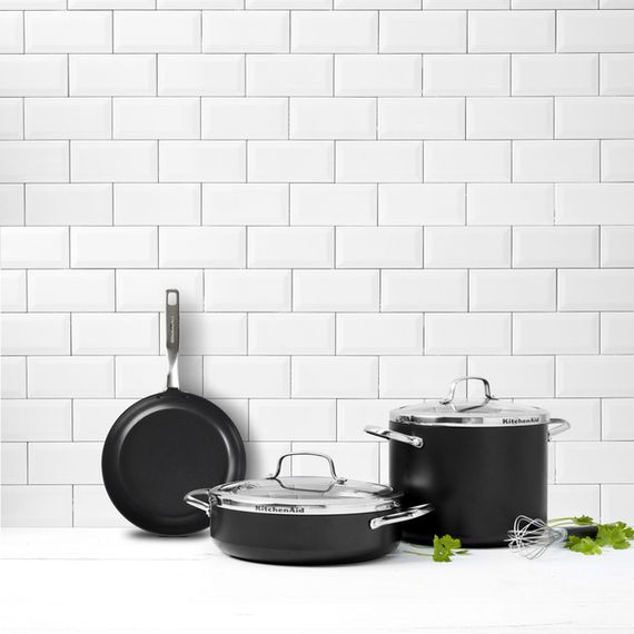 Каструля с крышкой KitchenAid Aluline CC001258-001 24 см 8 л черная | Зображення 6