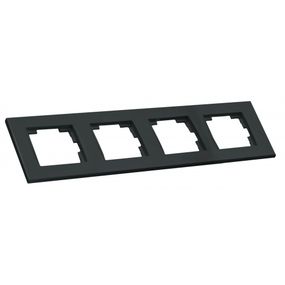 Рамка горизонтальна чотиримісна RITA, Mutlusan, чорний, (арт.47-04-66)
