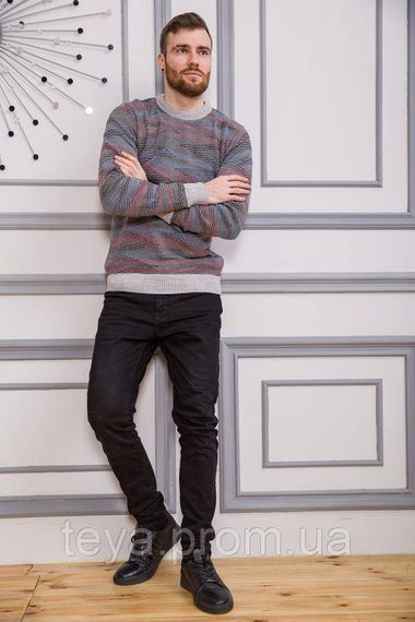 Светр чоловічий колір сіро-бордовий розміри XXL, XL, L FA_001985 | Зображення 1