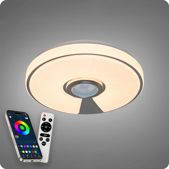 Люстра світлодіодна 517 Dlight RGB з пультом і  колонкою 45Вт Білий (02156) | Зображення 4