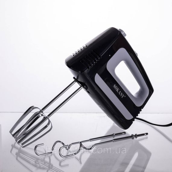 Стаціонарний міксер Sokany CX-6622 з чашею 3,5 л, 400 Вт, 5 швидкостей, 2 насадки Чорний | Зображення 8