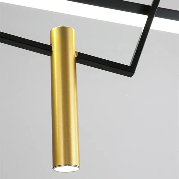 Люстра світлодіодна підвісна LED світильник для квартири на стелю лед 27175 Чорний 60-150х15х120 см. | Зображення 4