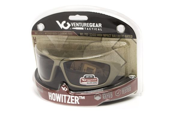 Окуляри захисні Venture Gear Tactical Howitzer Tan (clear) Anti-Fog, прозорі в пісочній оправі | Зображення 4