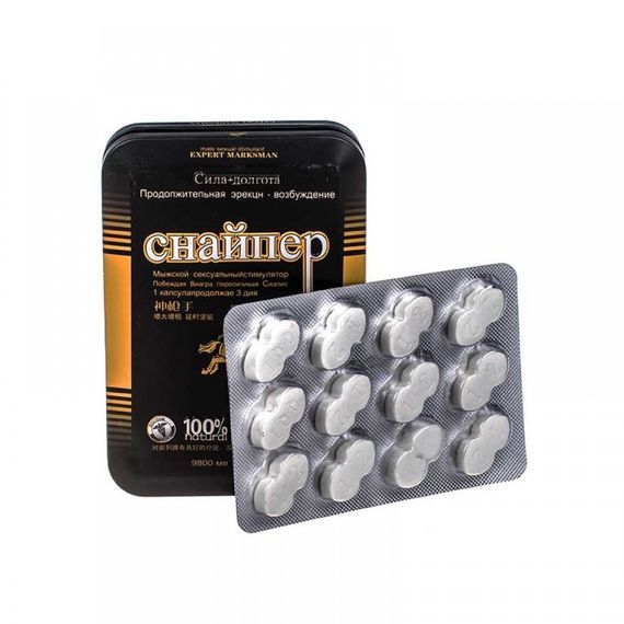 Таблетки для потенції Снайпер за 1 банку(12шт) | Зображення 1